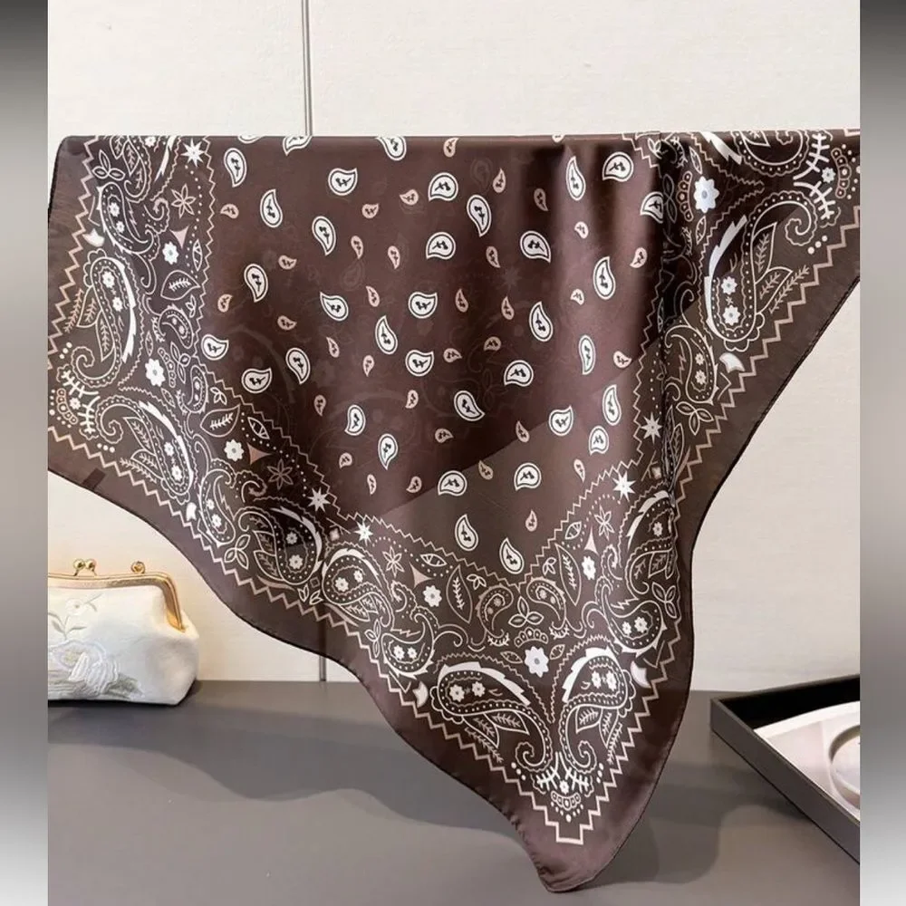 Brown Paisley Bandana Scarf N1408